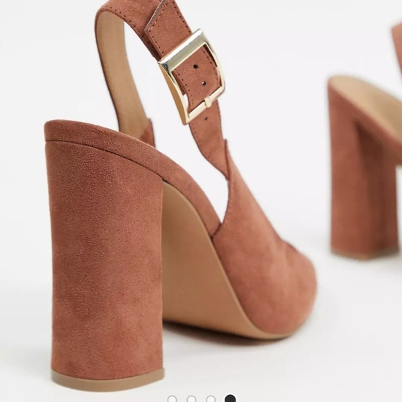 ASOS wide fit size 10W brown block heel shoes - Picture 4 of 8